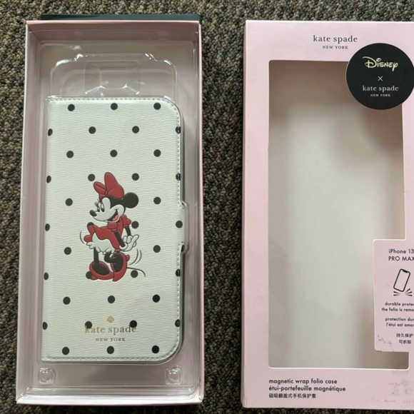 Disney x Kate Spade New York Minnie Mouse Magnetic Folio Case iPhone 13 PRO MAX - Picture 4 of 6